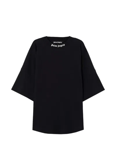 PALM ANGELS CLASSIC LOGO OVER TEE,PMAA10BS26JER001 BLACK OFF WHITE