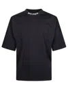 Palm Angels Mens Black White Classic Logo-print Cotton-jersey T-shirt M In Black