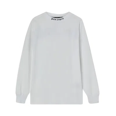 Pre-owned Palm Angels Classic Logo Over Tee Long-sleeve 'white/black'