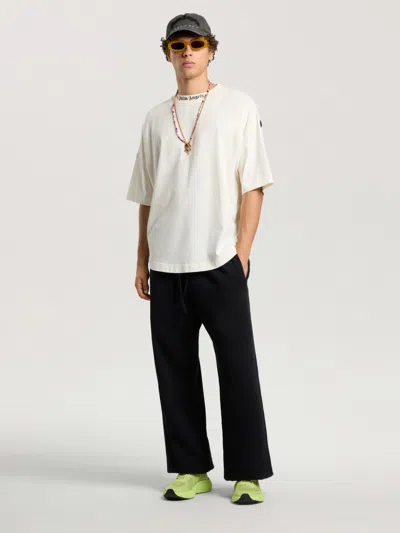 Palm Angels Classic Logo Over Tee In Off White - Black