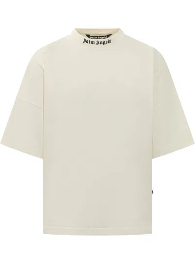 Palm Angels ? Classic Logo Over Tee In Off White-black