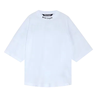 Pre-owned Palm Angels Classic Logo Over Tee 'white'