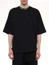 Palm Angels Mens Black White Classic Logo-print Cotton-jersey T-shirt M In Black