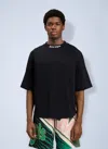Palm Angels Mens Black White Classic Logo-print Cotton-jersey T-shirt M In Black
