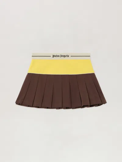 Palm Angels Classic Logo Pleated Skirt In Multi