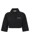 Palm Angels Black Logo Cropped Polo
