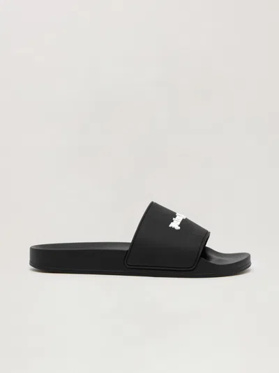 Palm Angels Classic Logo Pool Slider In Black