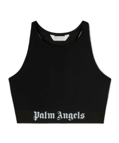 PALM ANGELS PALM ANGELS LOGO UNDERBAND CROPPED TOP