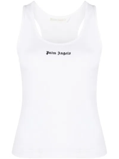 Palm Angels Classic Logo Rib Tank In White