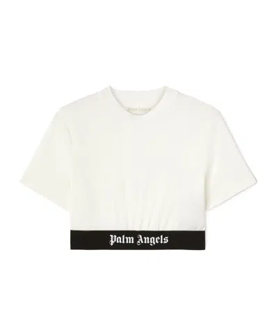 PALM ANGELS PALM ANGELS LOGO TAPE CROPPED TOP