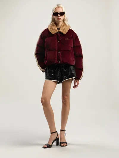 Palm Angels Classic Logo Sequin Shorts In Black
