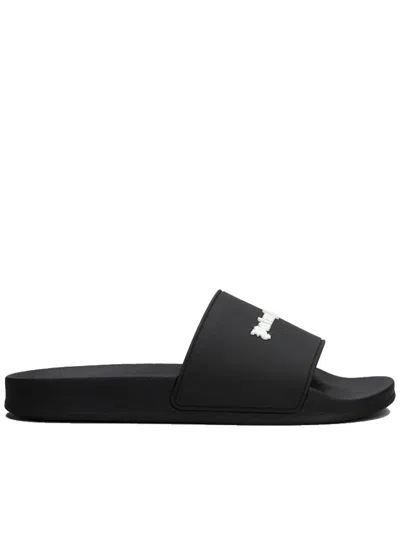 Palm Angels Classic Logo Sliders In Animal Print