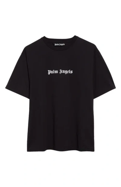 Palm Angels Classic Logo Slim Fit Cotton Graphic T-shirt In Black White