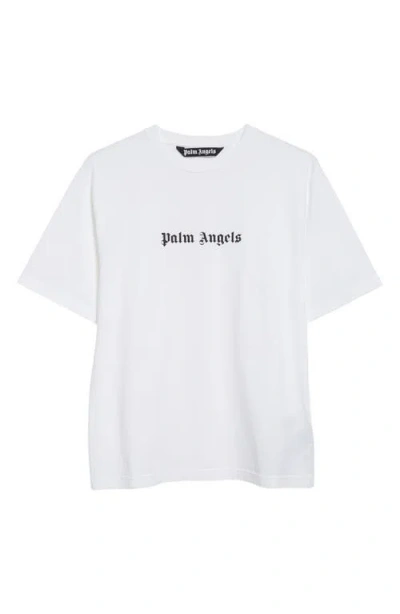 Palm Angels Classic Logo Slim Fit Cotton Graphic T-shirt In White Black