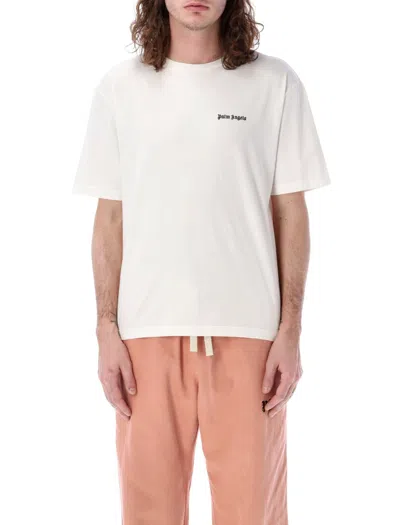 Palm Angels Logo Crew Neck T-shirt With Short Sleeves In Orange