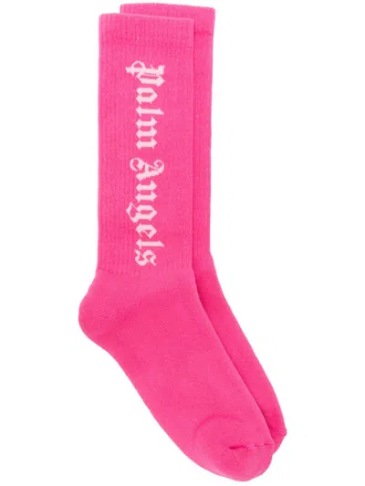 Palm Angels Classic Logo Socks In ピンク