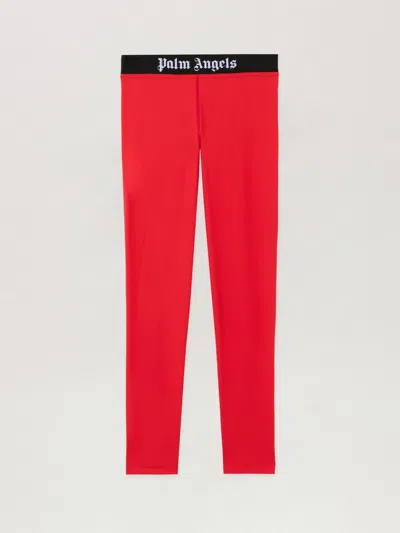 Palm Angels Classic Logo Sport Leggings In Red