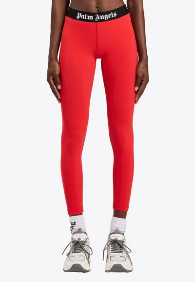 Palm Angels Classic Logo Sport Leggings In Red