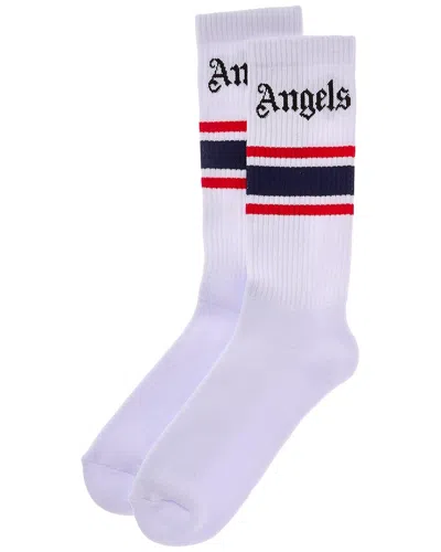 Palm Angels Classic Logo Striped Socks In White