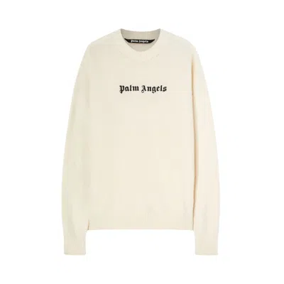 Pre-owned Palm Angels Classic Logo Sweater 'white/black'