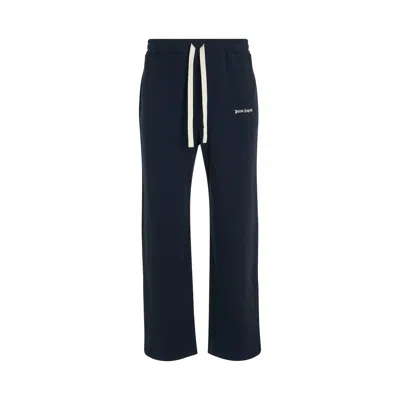 Palm Angels Classic Logo Cotton Track Pants In Blue