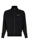 Palm Angels Black High Neck Sweatshirt With Logo Lettering On The Front In Wool Blend Man