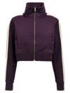 Palm Angels Purple Classic Logo Cropped Sweatshirt