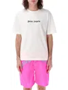 Palm Angels White Short-sleeved T-shirt With Monogram Pa Embroidery