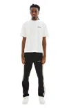 Palm Angels Anthracite Grey Linen Sports Trousers In White