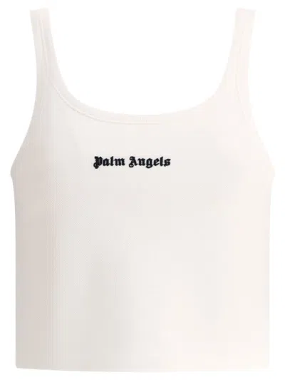 Palm Angels Classic Logo Tops White In Neutral