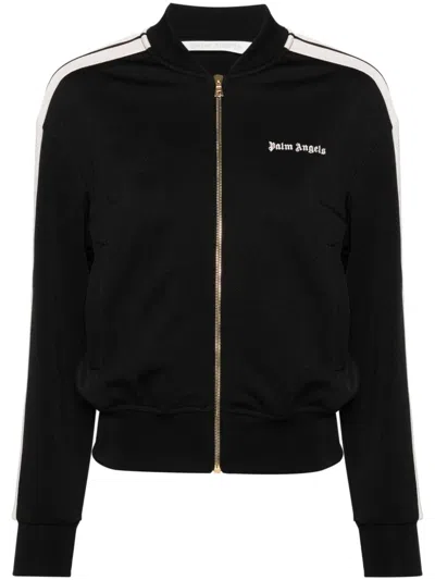 Palm Angels Logo Track Bomber Jacket In Black