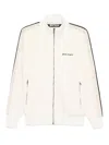 Palm Angels Stripe-detail Zip-up Sweatshirt In Neutral