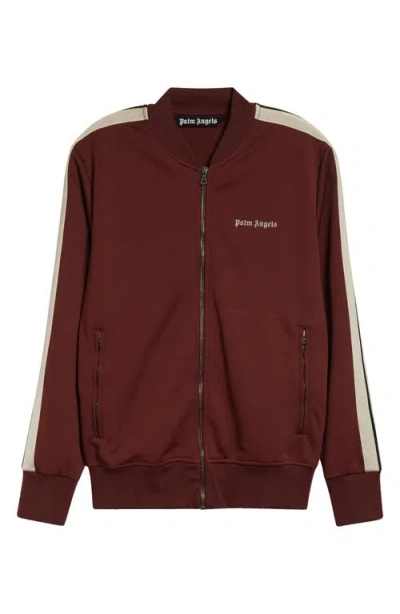 Palm Angels Embroidered Logo Track Jacket In Burgundy -
