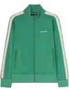 Palm Angels Track Jacket In Green-colored Technical Fabric In Forest Green