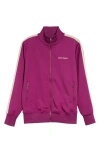 Palm Angels 'track Sweatshirt With Contrasting Bands In Purple Off-white