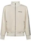 Palm Angels Classic Logo Track Jacket With High Collar And Stylish Panels In Neutral