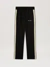 Palm Angels Logo Print Linen Track Pants