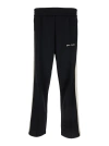 PALM ANGELS BLACK TROUSERS WITH ELASTIC WAISTBAND IN TECHNO FABRIC MAN