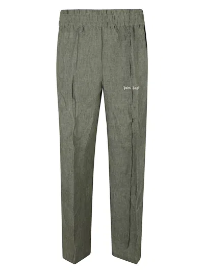 Palm Angels Classic Logo Track Trousers In Military/off White