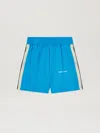 Palm Angels Classic Logo Track Shorts In 4003 Light Blue - Off White