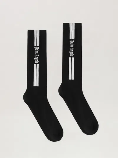 Palm Angels Classic Logo Track Socks In Black