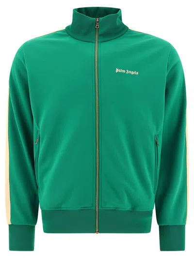 Palm Angels Men's "classic Logo" Track Sweatshirt In Green