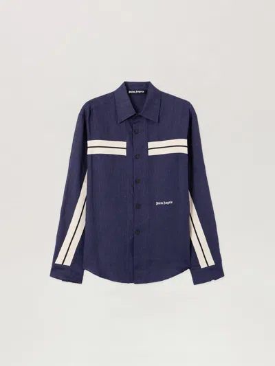 Palm Angels Classic Logo Trackshirt In Blue