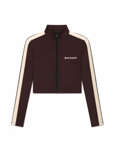 Palm Angels Classic Logo Training Jacket In Brown