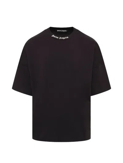 Palm Angels Black Classic Logo Oversized Cotton T-shirt In Multi