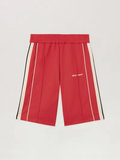 Palm Angels Classic Logo Vintage Track Shorts In Red