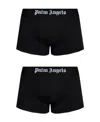 Palm Angels Men's Set Of Two Cotton Boxers | Size Small | Pmuh001c99fab0020110 Color Whiteblack In Black