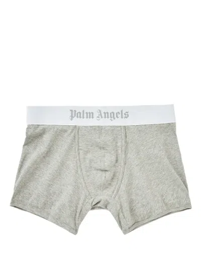 Palm Angels Classic Logo-waistband Boxers Set In Melange Grey