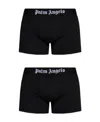 Palm Angels Men's Set Of Two Cotton Boxers | Size Small | Pmuh001c99fab0020110 Color Whiteblack In Black