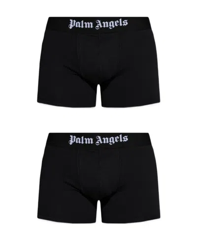 PALM ANGELS PALM ANGELS ELASTIC LOGO WAIST PACK OF TWO BOXERS